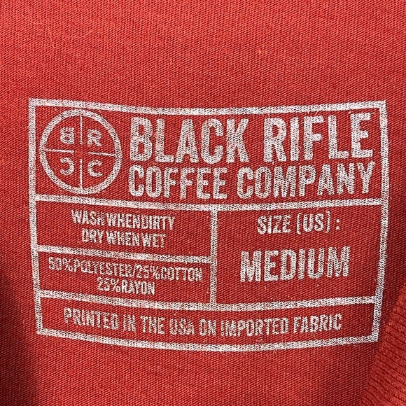 Black Rifle Coffee Company Shirt Adult Medium Red Short Sleeve Tee Logo Mens - Picture 5 of 7